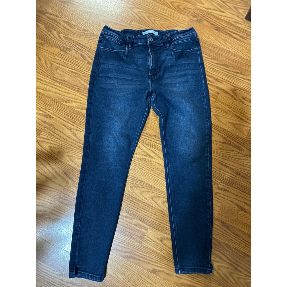 KanCan for Maurices Dark Wash Skinny Jeans High Rise Side Slit Size 30 154917